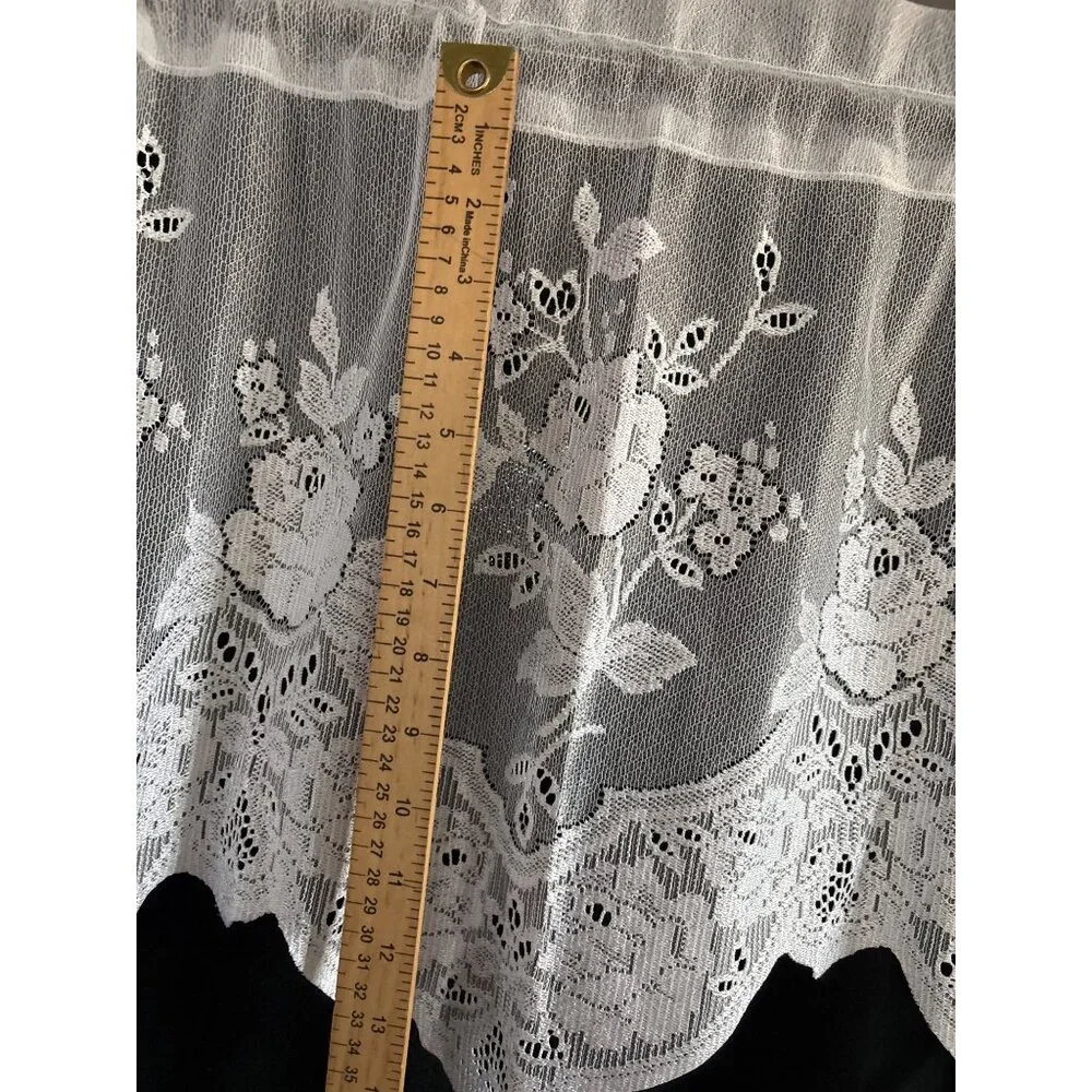 Lace Window Valance Floral Scalloped Pattern 54